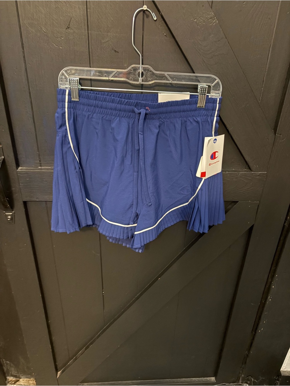 Champion Royal Blue Athletic Pleated Shorts with White Piping